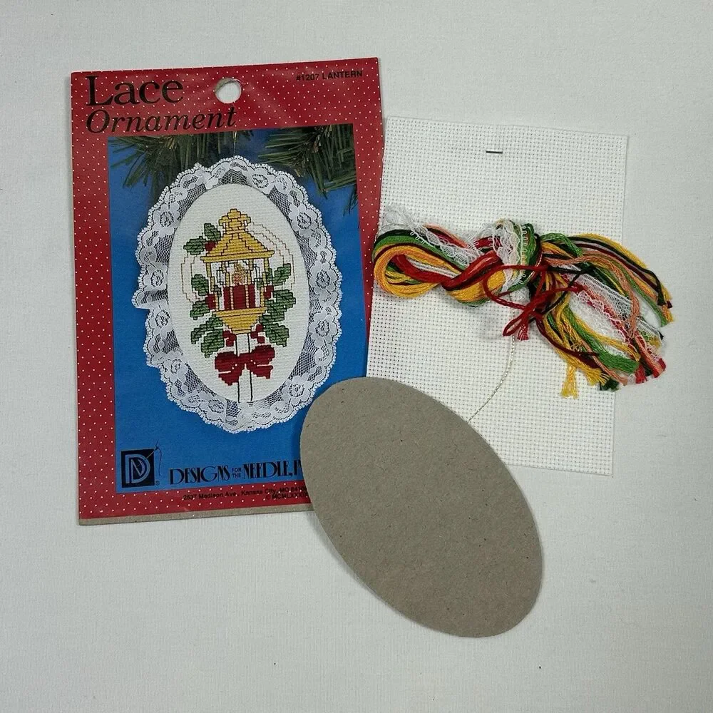 Vintage Cross Stitch Kits Burdett Designs For The Needle Ornaments Frame-*READ